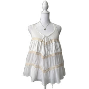 victoria secret white cami top lace trim sheer flowy